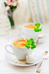 Cream Carrot Soup in a Cup