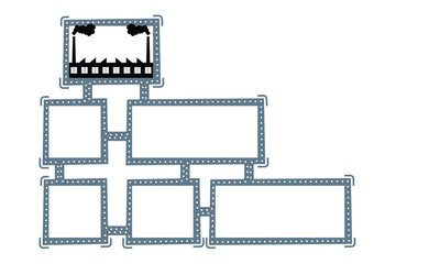 Abstract frame for your text and factory icon