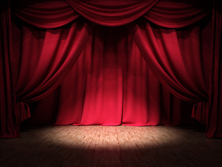 Show B&uuml;hne Rote Vorh&auml;nge Spotlight
