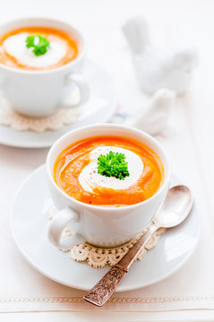 Cream Carrot Soup in a Cup