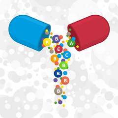 Vitamins poured from the capsule.