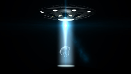 flying saucers ufo kidnapped a cow © Riko Best