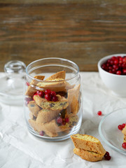 homemade biscotti cookies in jar