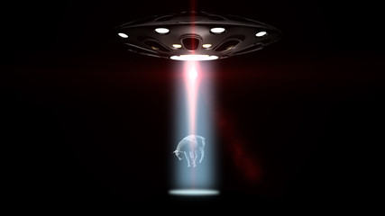 flying saucers ufo kidnapped a cow © Riko Best