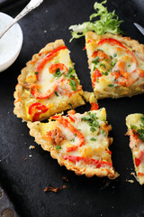 pie with salmon and vegetables