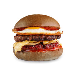 Tasty cheeseburger isolated at white background