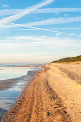 Baltic sea shore in Saulkrasti, Latvia. Vibrant multicolored out