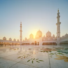 Foto op Plexiglas Sheikh Zayed Grand Mosque in de schemering, Abu-Dhabi © boule1301