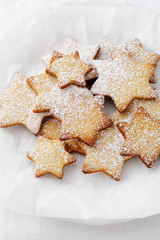 christmas star cookies on plate