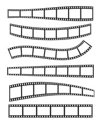 Vector realistic illustration of film strip on white background. Template film roll