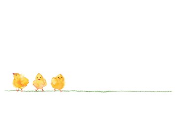 カード、ひよこ3羽 © izumikobayashi