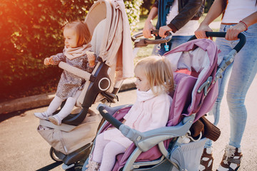 Family walk in the park