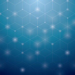 Fototapeta na wymiar Abstract blue modern background. EPS10. Hexagonal shape over blue gradient background.