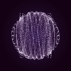 Surreal magic fireball on the dark background