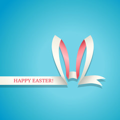 Easter Bunny Ears made of ribbon.