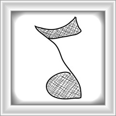 Simple doodle of a music note