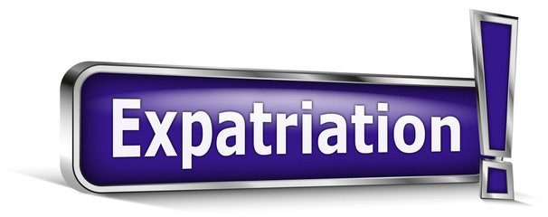 Expatriation sur panneau bleu