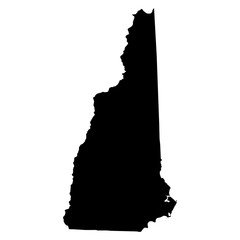 New Hampshire black map on white background vector - obrazy, fototapety, plakaty