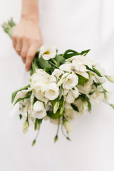 White roses bride bouquet 