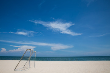 soccer goal on the beach
