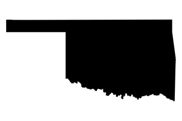 Oklahoma black map on white background vector - obrazy, fototapety, plakaty