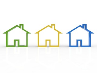 colorful house models