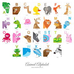 Flat Animal Alphabet