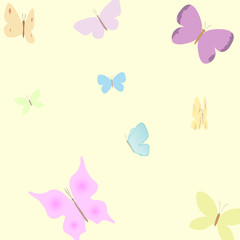butterflys on the light background