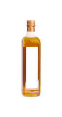 Olive oil bottle on white