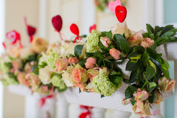 holiday decorations in the interior to the Valentine's day