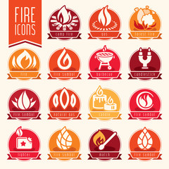Fire icon set