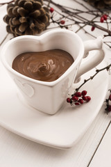Valentine's day celebration with hot chocolate