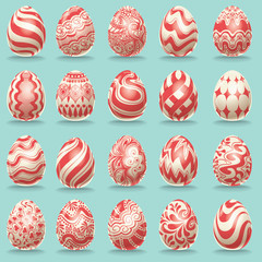Vintage Easter Egg poster design set