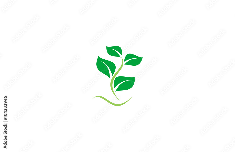 Sticker green plant logo