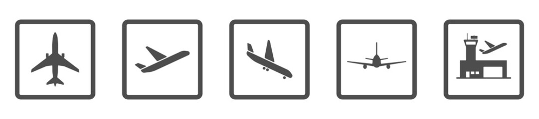 Flughafen - Icon-Set (Grau)