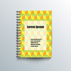 Notepad template with abstract background.