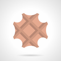 Sweet waffle flat color design vector icon