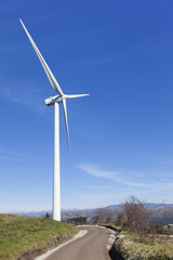Windmill on wind farm road