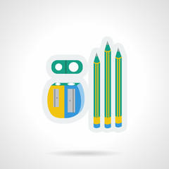 Pencils flat color design vector icon