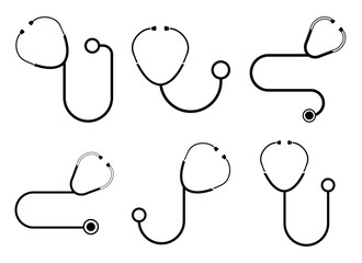 Stethoscope icons. Vector set . - 104287149