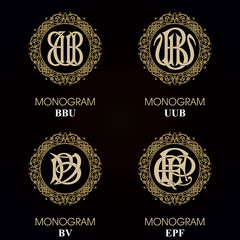 Vintage Monograms - 4 sets - monograms series