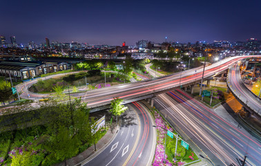 Fototapeta na wymiar Traffic of Seoul City, South Korea.