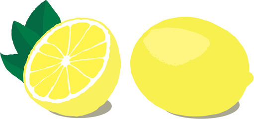 Whole and halved lemons