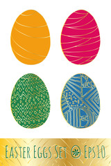 Easter eggs set with pattern. Vector illustration