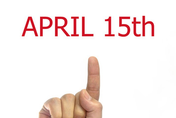 insan Eli amerika nisan 15 vergi ayını işaret ediyor.
vergi zamanı.