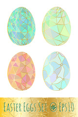 Easter eggs set with pattern. Vector illustration