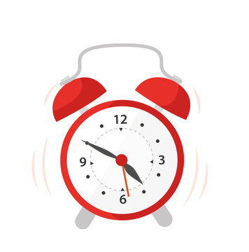 klingelnder roter Wecker freigestellt Vektor 