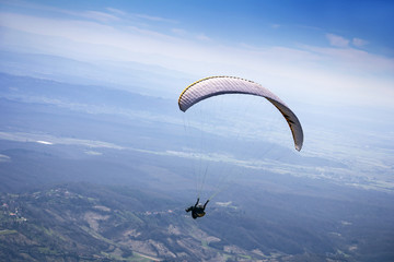 Paraglider flying