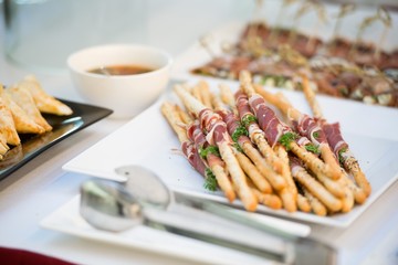 bread sticks with ham