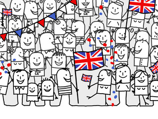 cartoon people - english national day